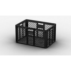 Евроконтейнер 600x400x320 мм Арт. ECP-6432 черный перфорированный