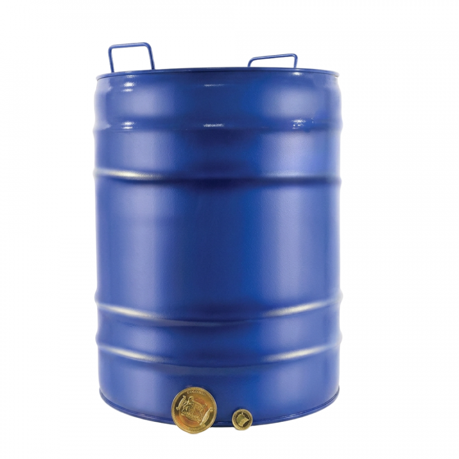Барабан металлический цилиндрический 30 литров с двумя винтовыми пробками